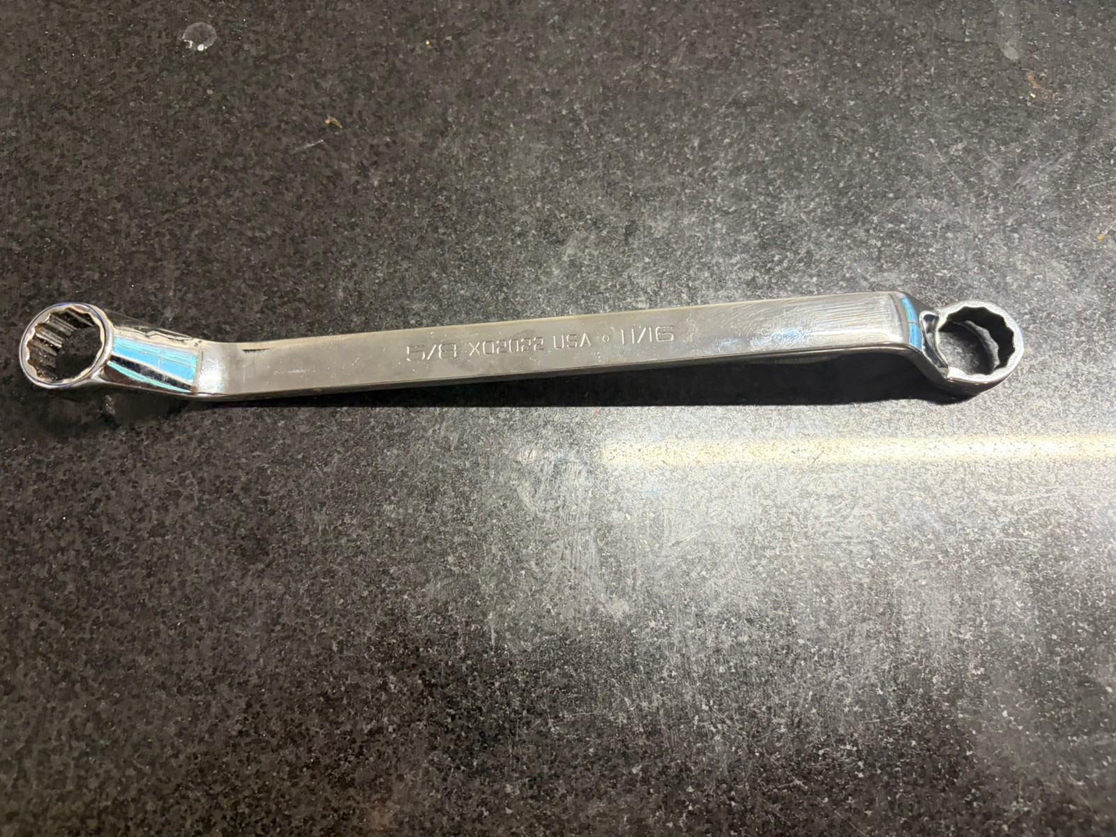 Snap On 5/8-11/16″ 12-Point SAE 60° Deep Offset Box Wrench XO2022