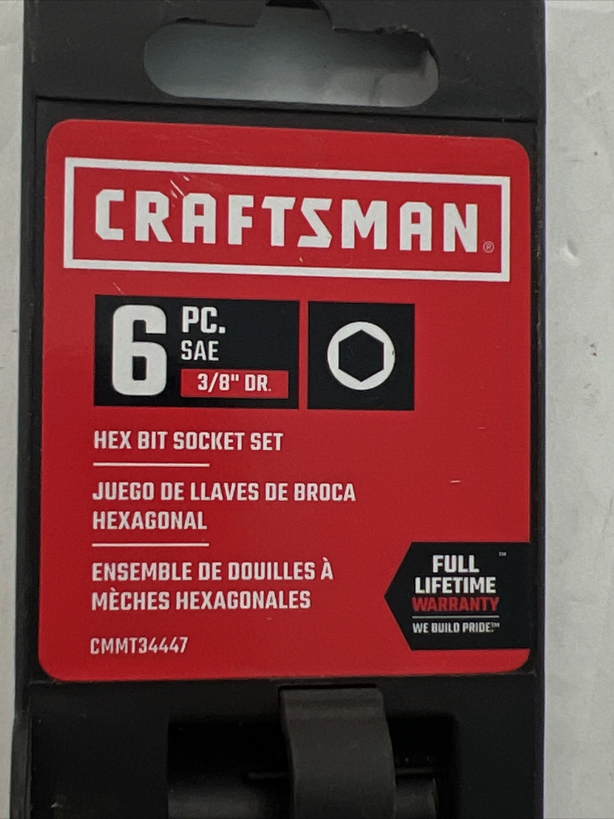 CRAFTSMAN Hex Bit Socket Set, 3/8″ Drive, SAE, 6-Piece (CMMT34447)
