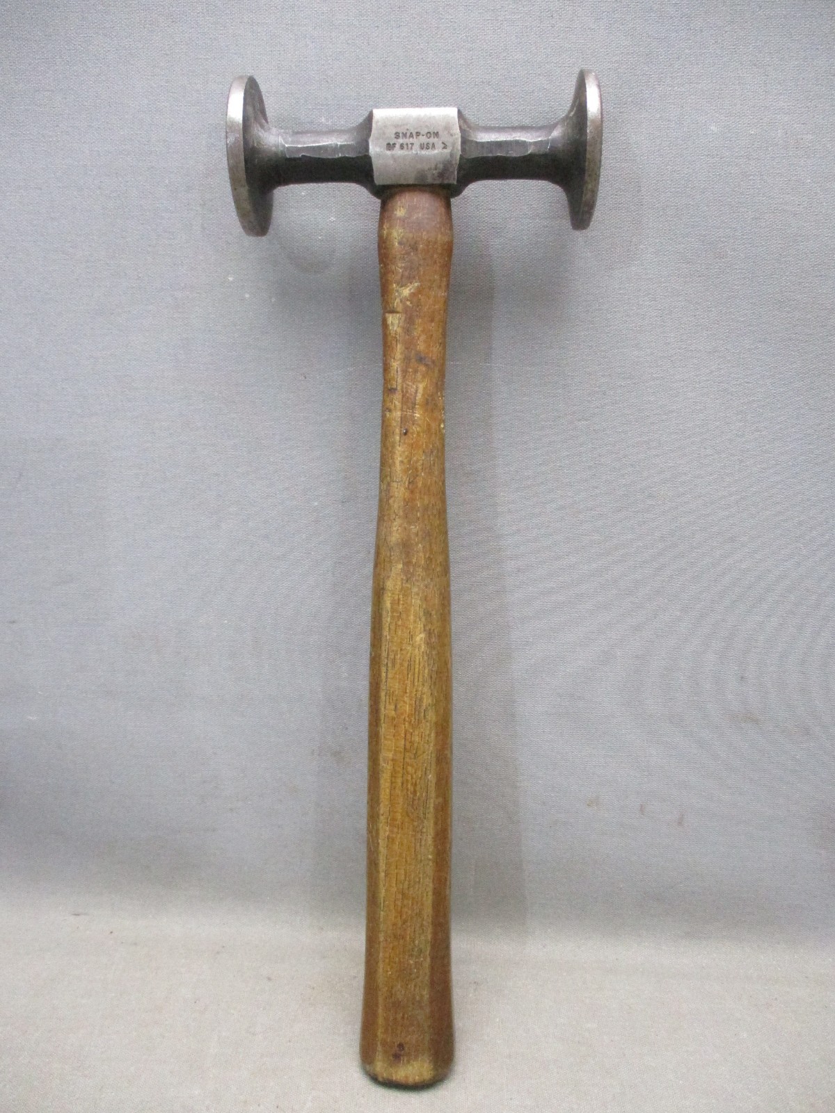 Vintage Snap On Tools BF617 Auto Body Shrinking Hammer Wood Handle Metal Working