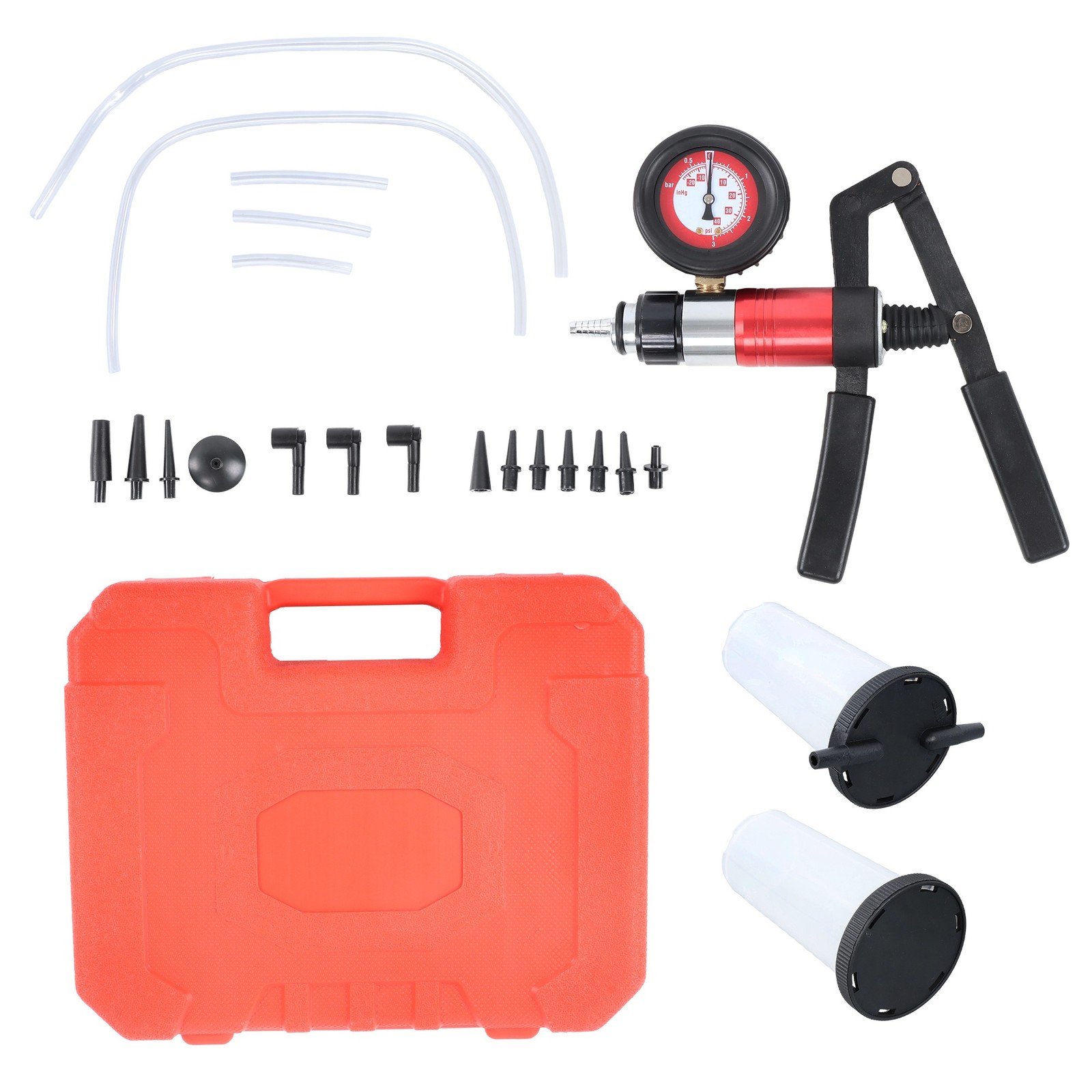 Labwork 23Pcs Hand Held Vacuum and Pressure Pump Tester Tool Brake Bleeder Kit
