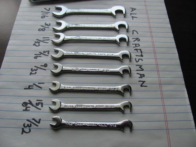 Craftsman USA 8-Piece Open End Ignition Wrench Set with Pouch No 4306