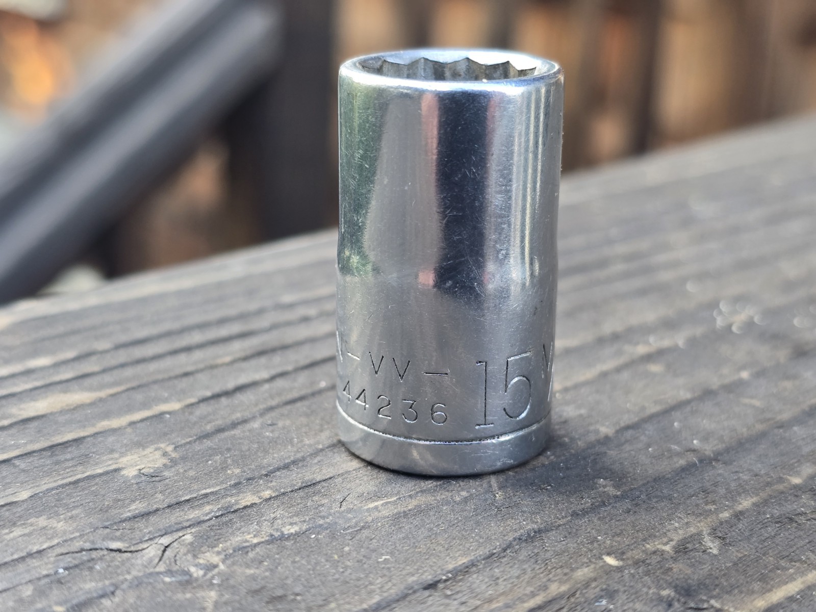Vintage Craftsman USA 15mm 12 Point 1/2″ Drive Socket 44236 -VV- Series