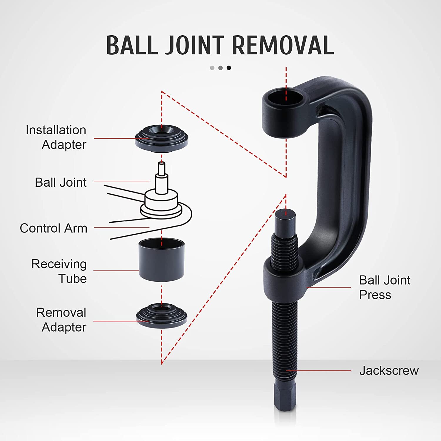 Heavy Duty Ball Joint C Press w/ Jackscrew remove press-fit parts 4WD and 2WD