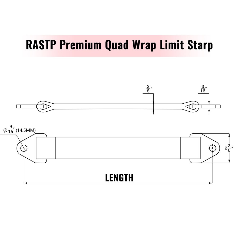 12″ 14″ 16″ 18″ 20″ 22″ 24″ 26″ 10000lb Limit Straps Shock Suspension Black