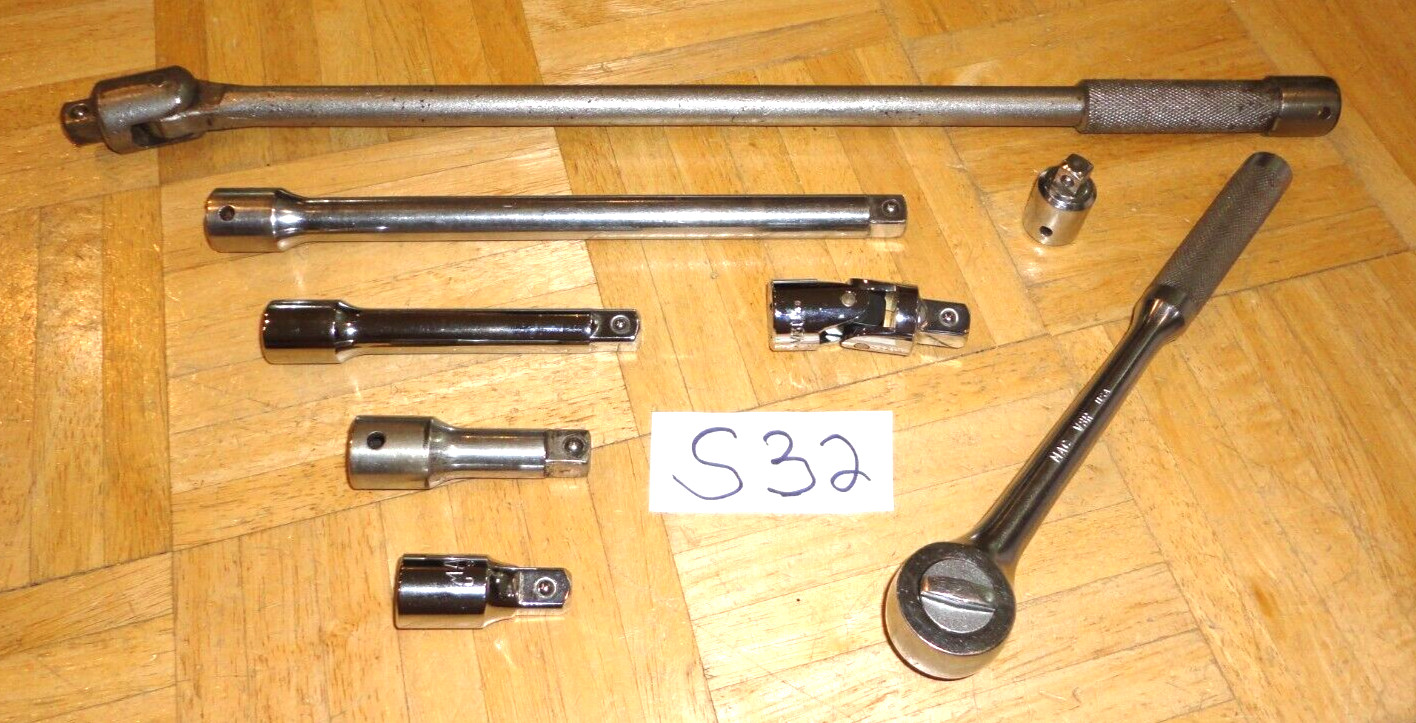 MAC TOOLS 8 PIECE 1/2 DRIVE 5 EXTENSIONS RATCHET BREAKER BAR & UNIVERSAL