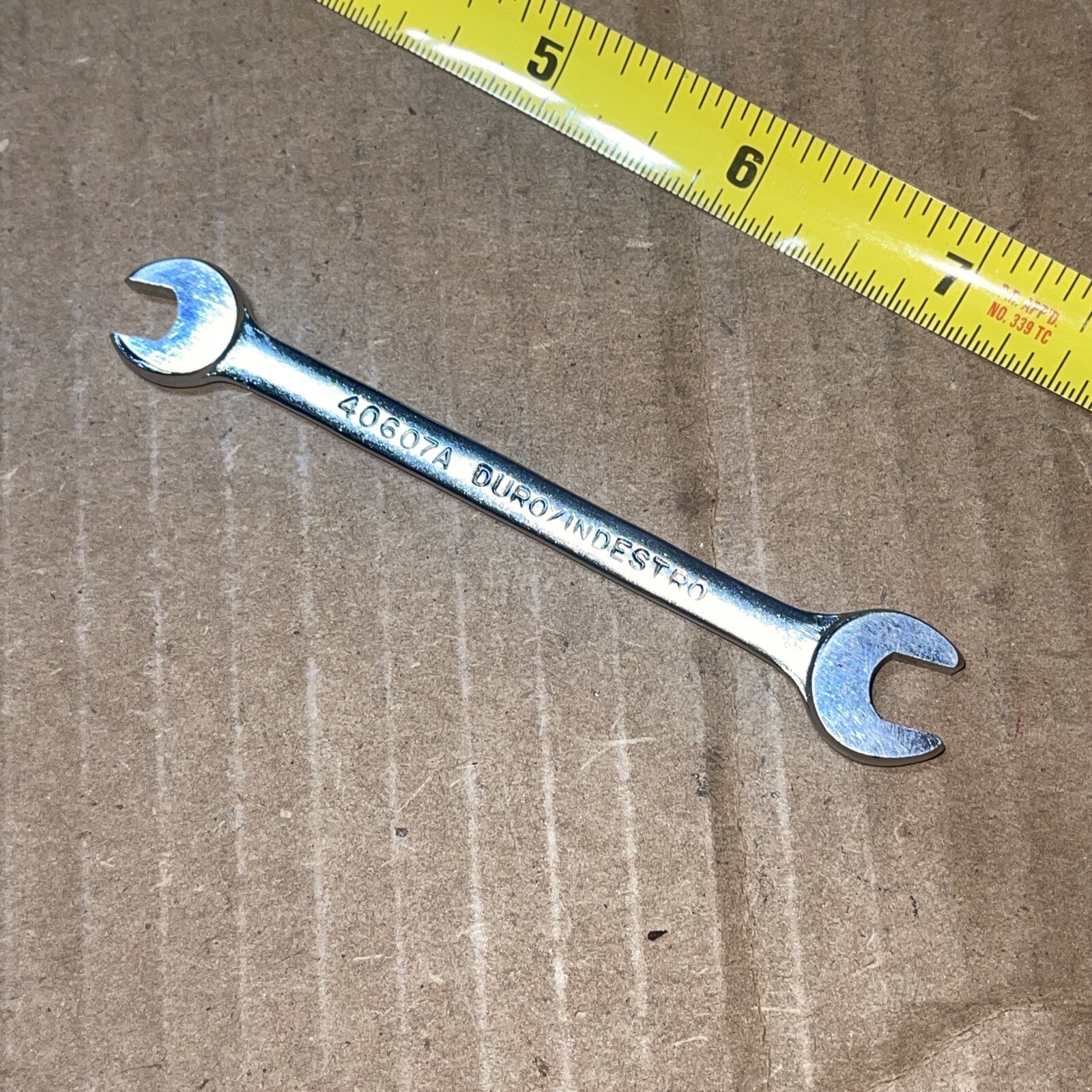 Vintage Duro / Indestro USA 40607A 6 MM X 7 MM Metric Open End Wrench