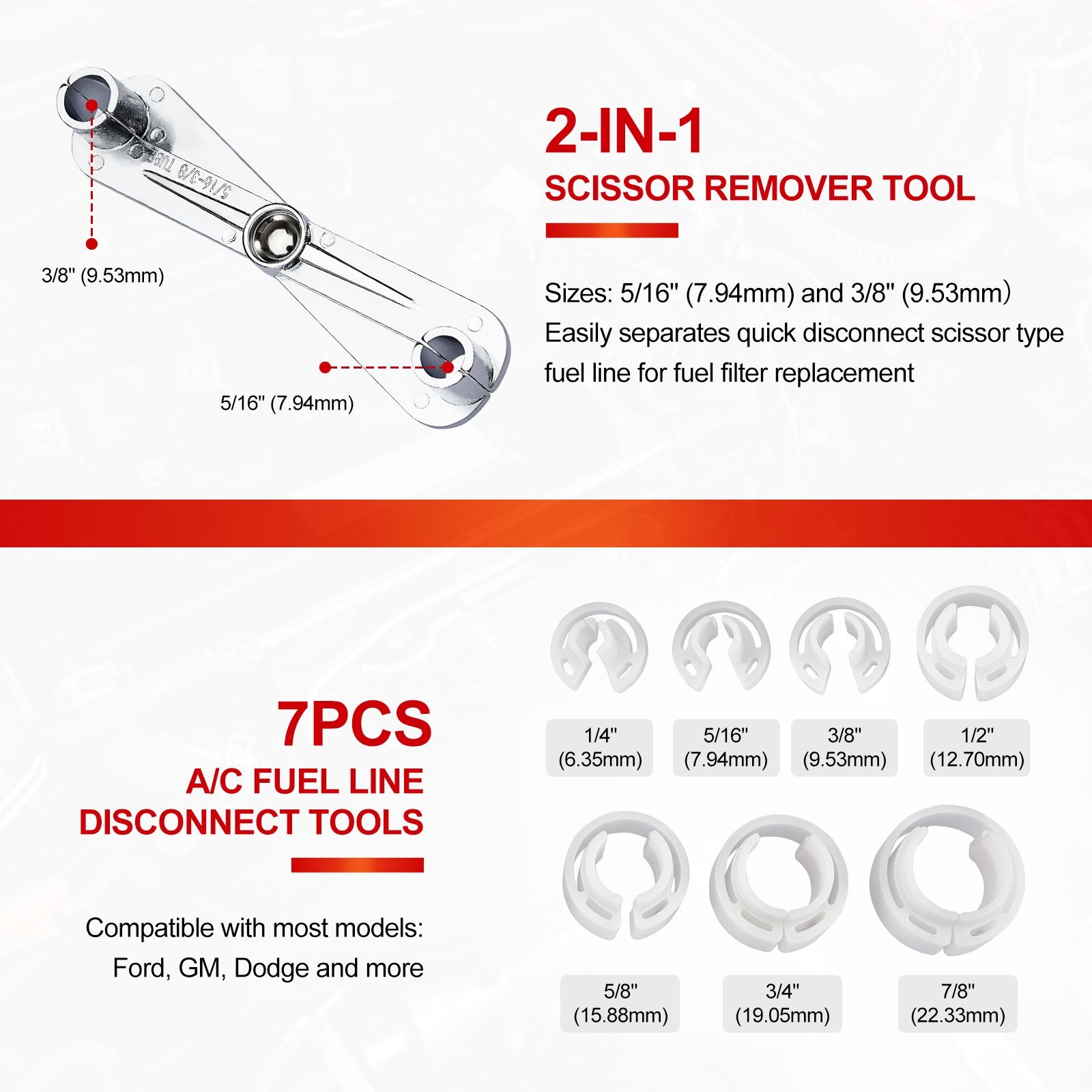 Repair Kit Fuel Line Disconnect Tool kit, 28 in 1 Master Quick Disconnect Tool