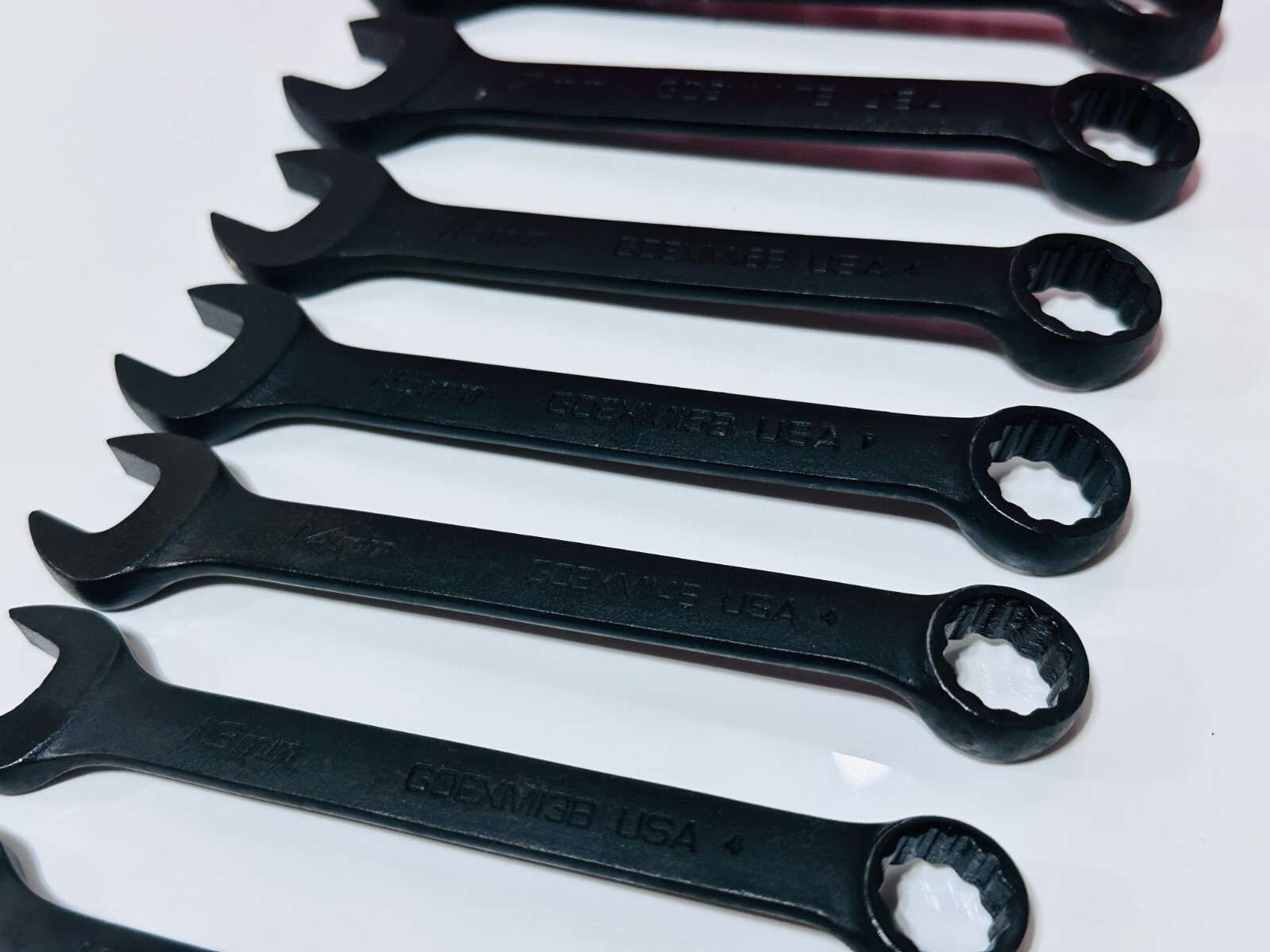 Snap-On USA 14pc Metric GOEXM Industrial Short Combination Wrench Set – 6mm-19mm