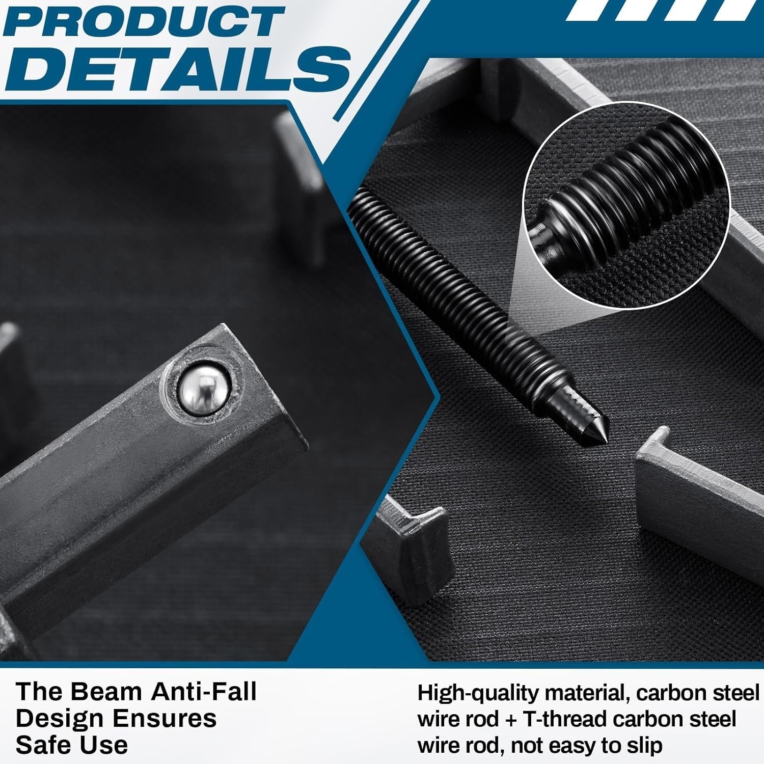 4 Pcs 2 Jaw Gear Puller Set Steel Removal Tool Adjustable for Pulleys Flywheels