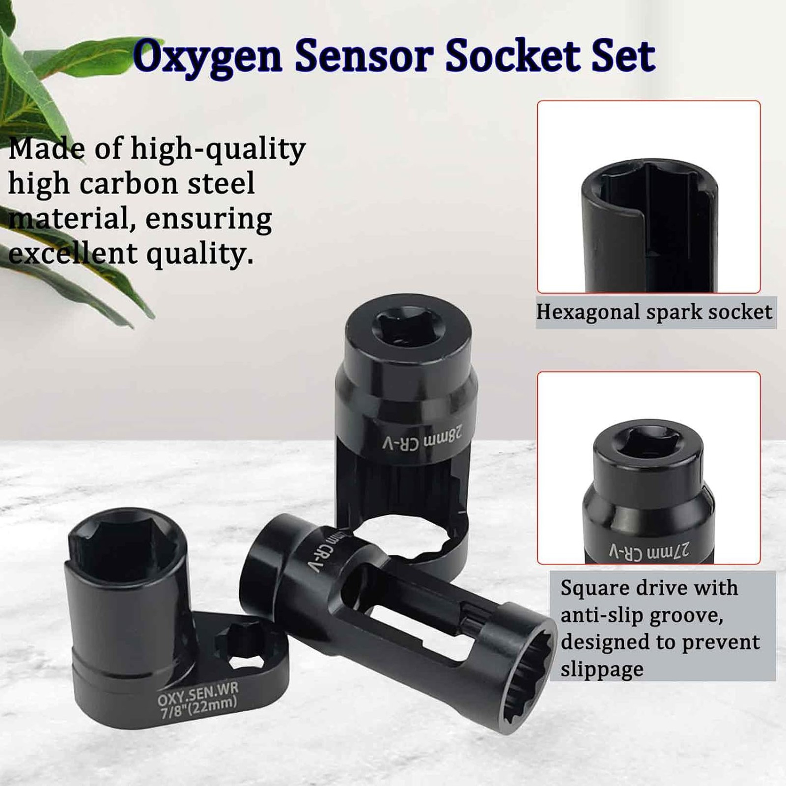 10Pcs O2 Oxygen Sensor and Oil Pressure Sending Unit Removal Socket Tool Set