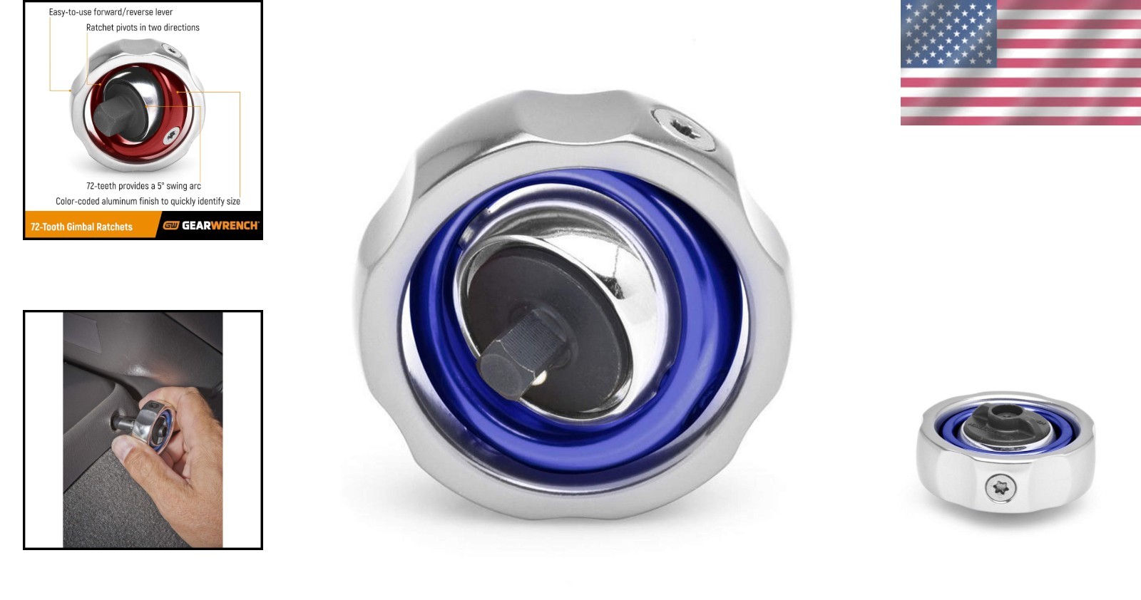 1/4″ Drive Gimbal Ratchet – 72 Tooth