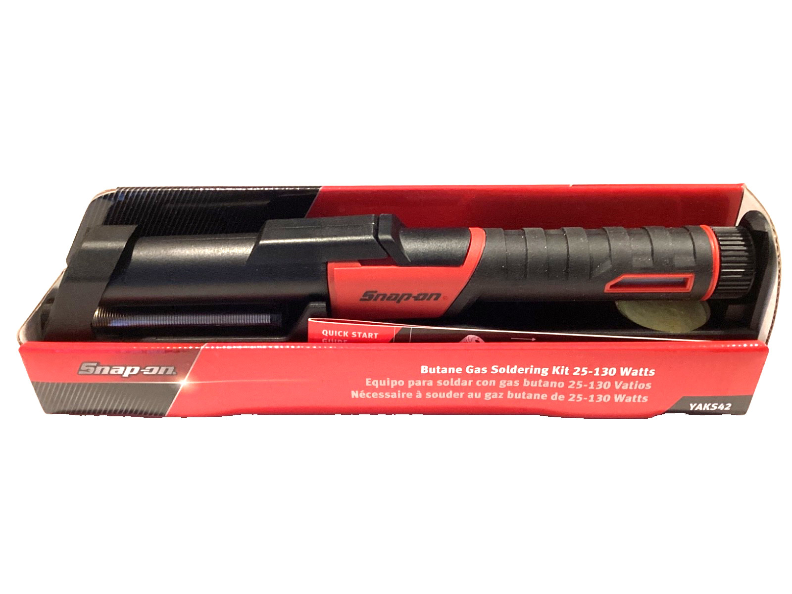 Snap on YAKS42 RED Butane Gas Soldering Iron & Plastic Weld Kit 25-130 Watts NEW
