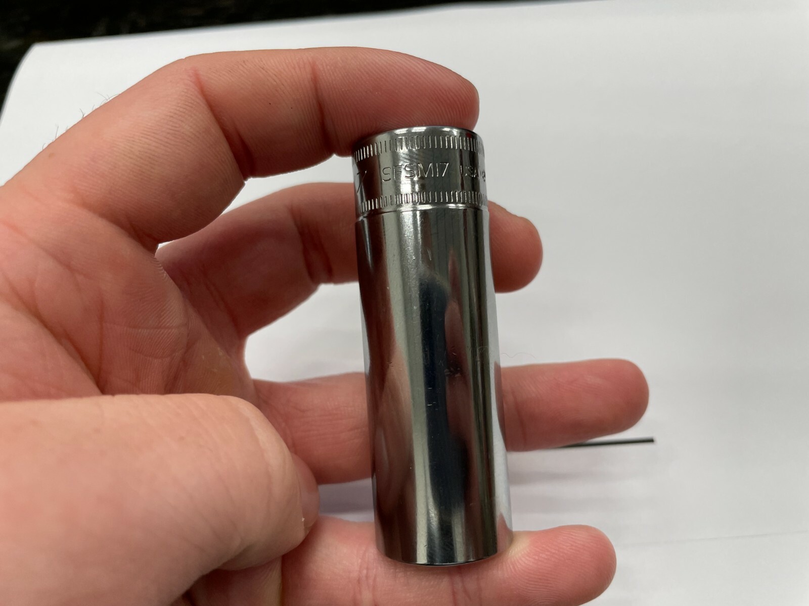 Snap-on Tools USA NEW 3/8″ Drive 17mm Metric 6 Point Deep Chrome Socket SFSM17