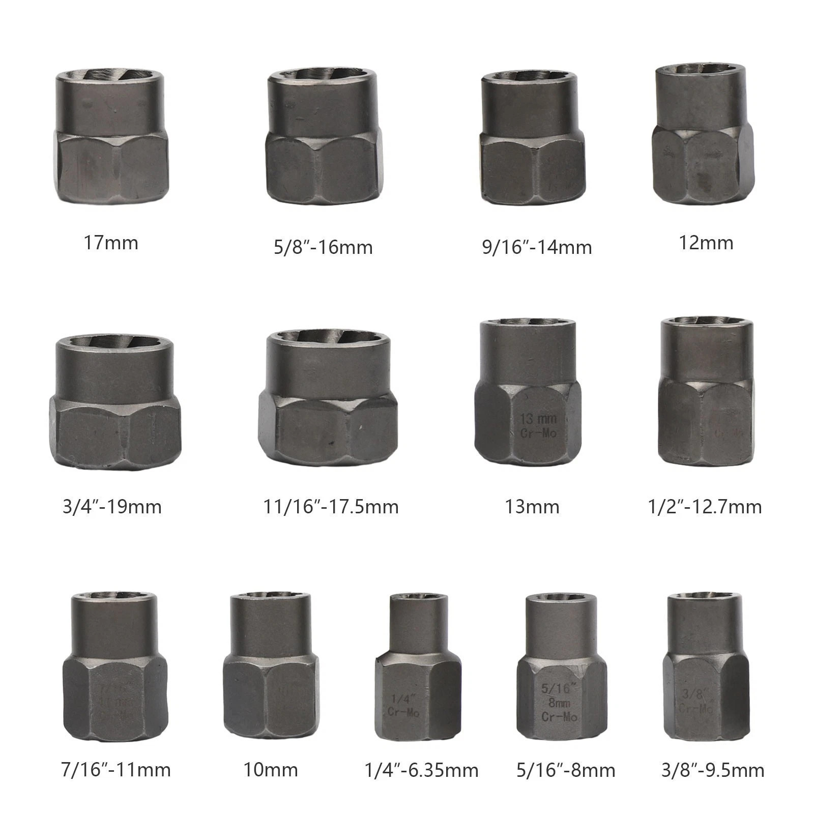 15 Pcs Nut & Bolt Extractor Kit,of Bolt Removal Tool Set, Extractor Socket Tool