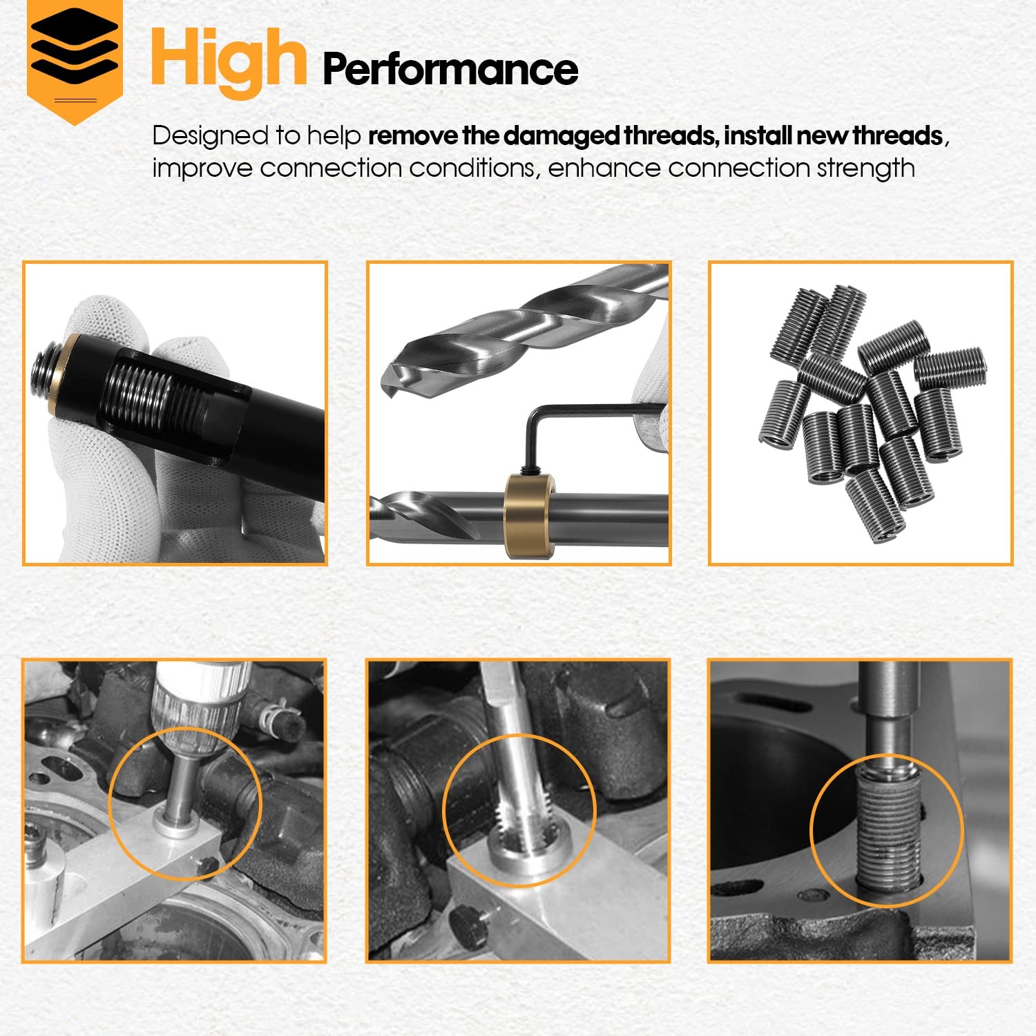 M11 x 1.5 Head Bolt Thread Repair Kit 35119S for Honda Toyota Ford GM Nissan KIA