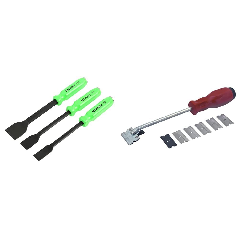 3-Piece Automotive Gasket Scraper Set & Razor Blade Scraper Tool for Mechanics