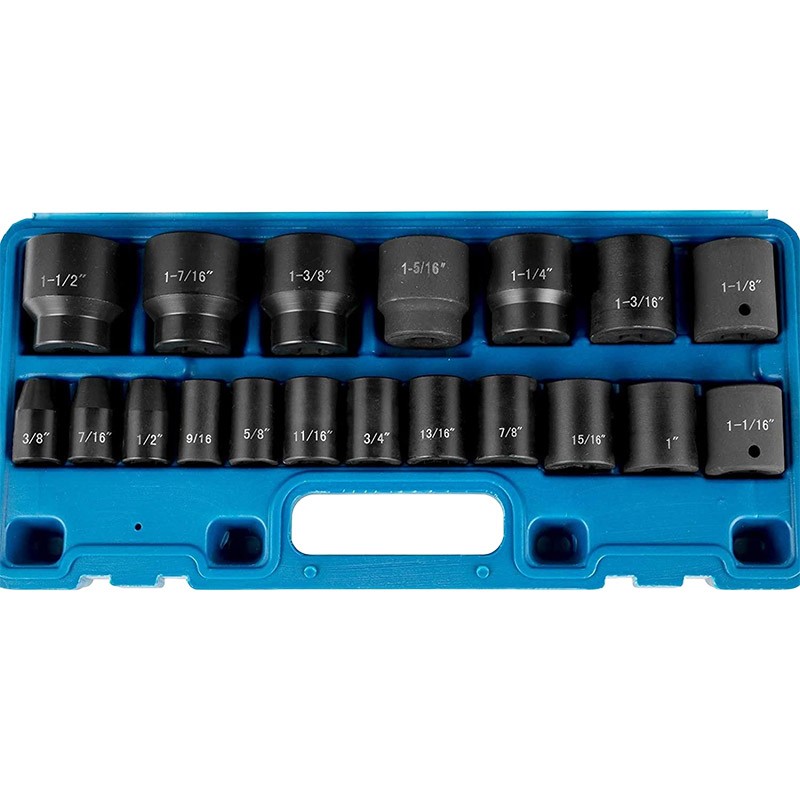 Damaged Bolt Remover Easy Out Stripped Bolt Extractor Impact Socket Set 19 Pcs
