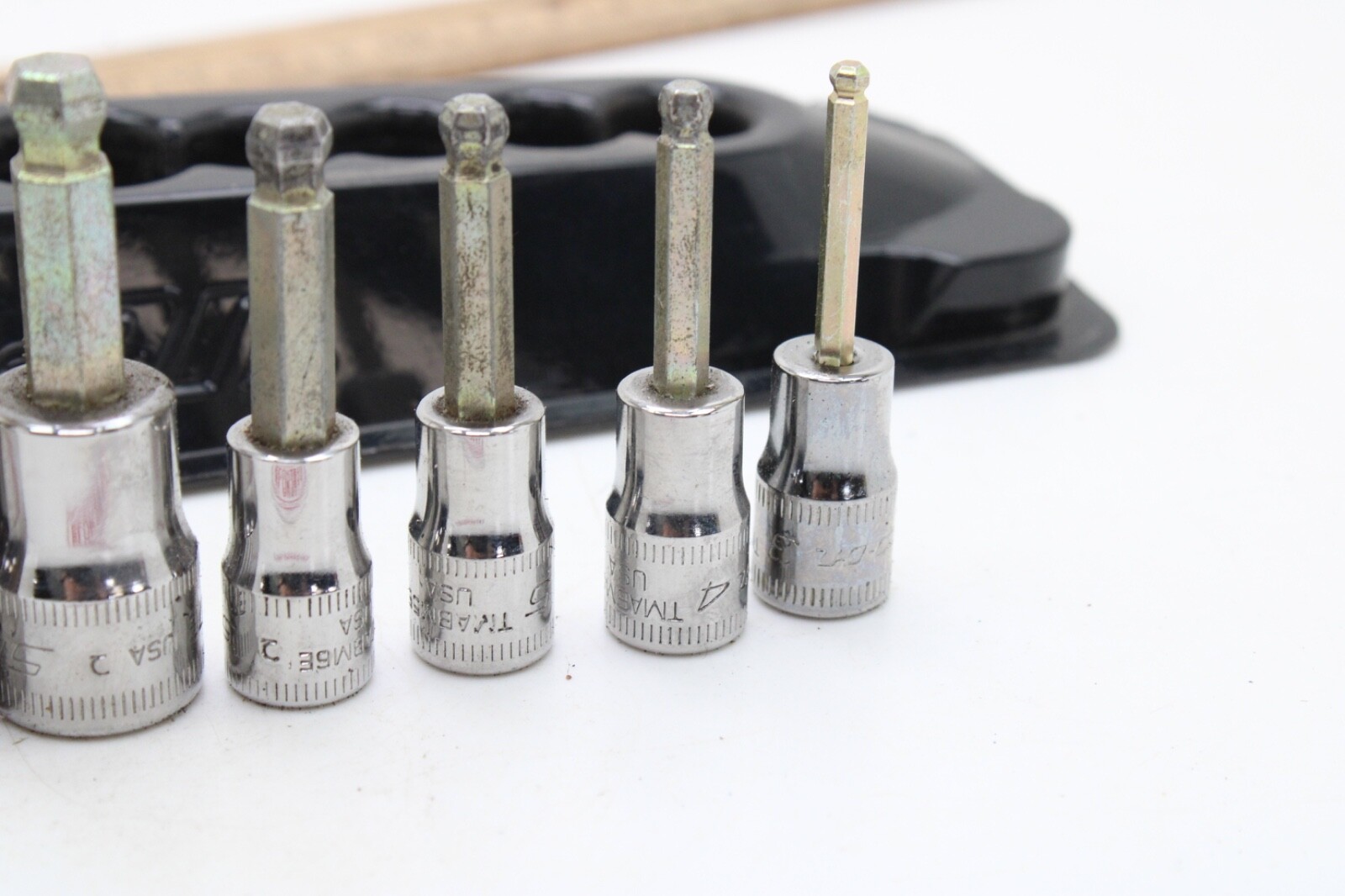 Snap-on 208EFTAMBTY 1/4 3/8 Dr. 3-10mm Ball End Hex Sockets Magnetic Holder USA