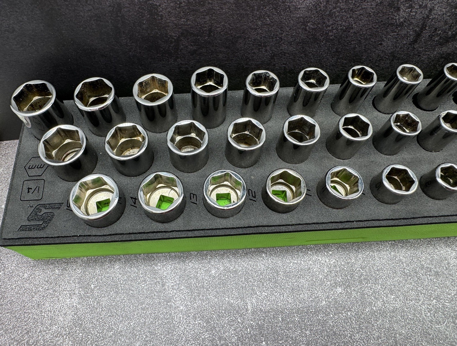 Snap-On Tools 142STMMSYFR1 42pc 1/4 Drive 6-Point Metric Foam Socket Set Fms001B