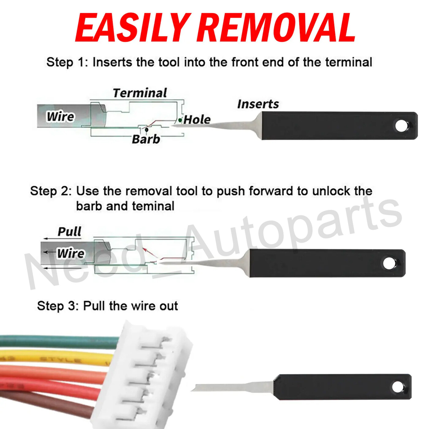 Car Terminal Removal Tools Wire Plug Connector Extractor Puller Release Pin Kit