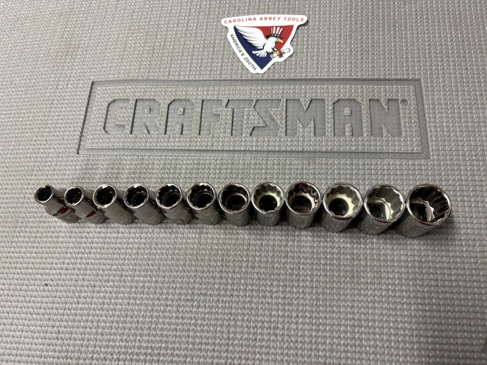 Sears Craftsman USA 12pc 1/2” Drive Metric Easy Read Sockets 9-20 Dual Mark G2D