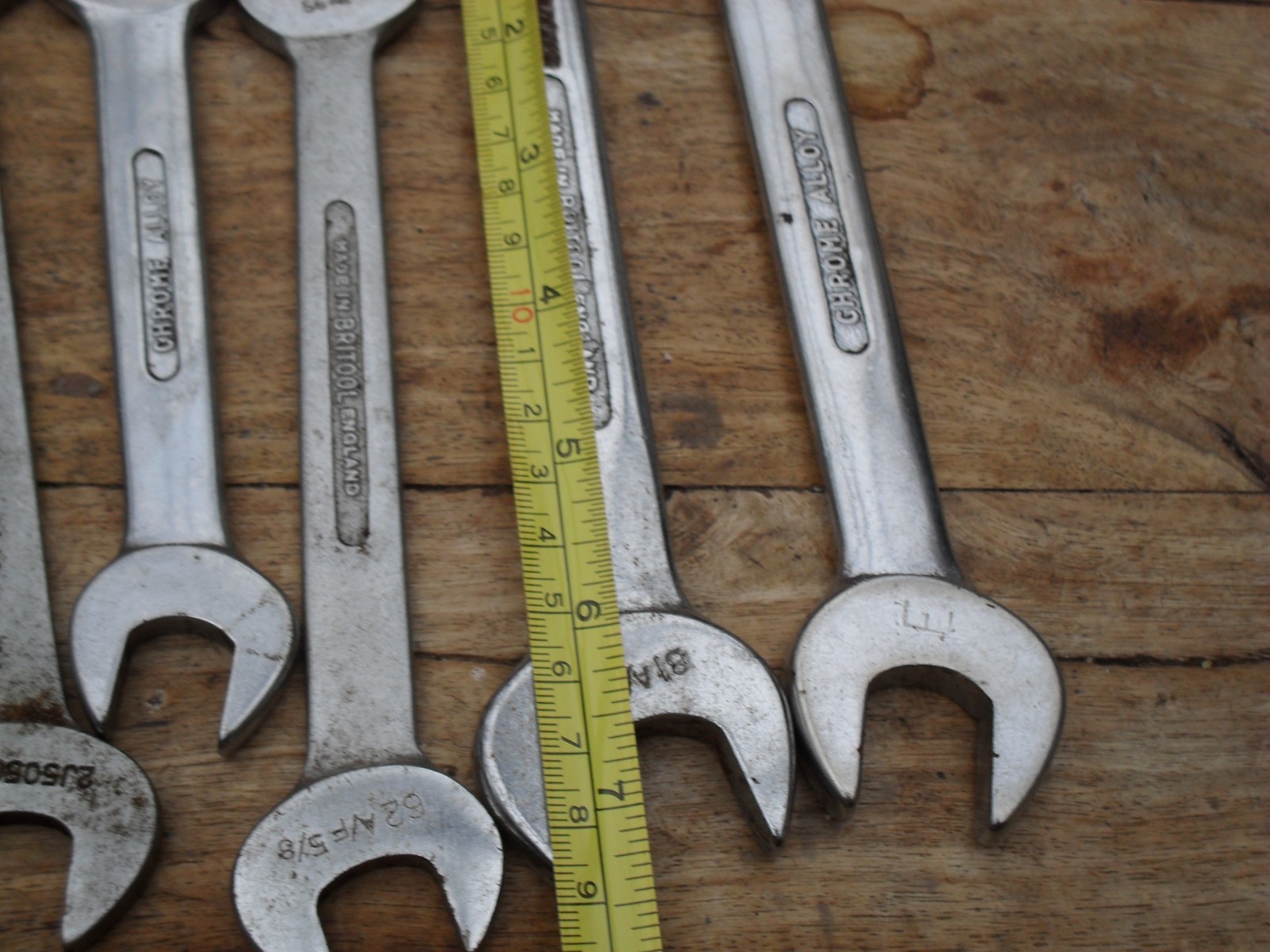 14 vintage britool AF spanners 1/2 x 7/16 (5) 1/2 x 9/16 (3) 9/16 x 5/8 (3) more