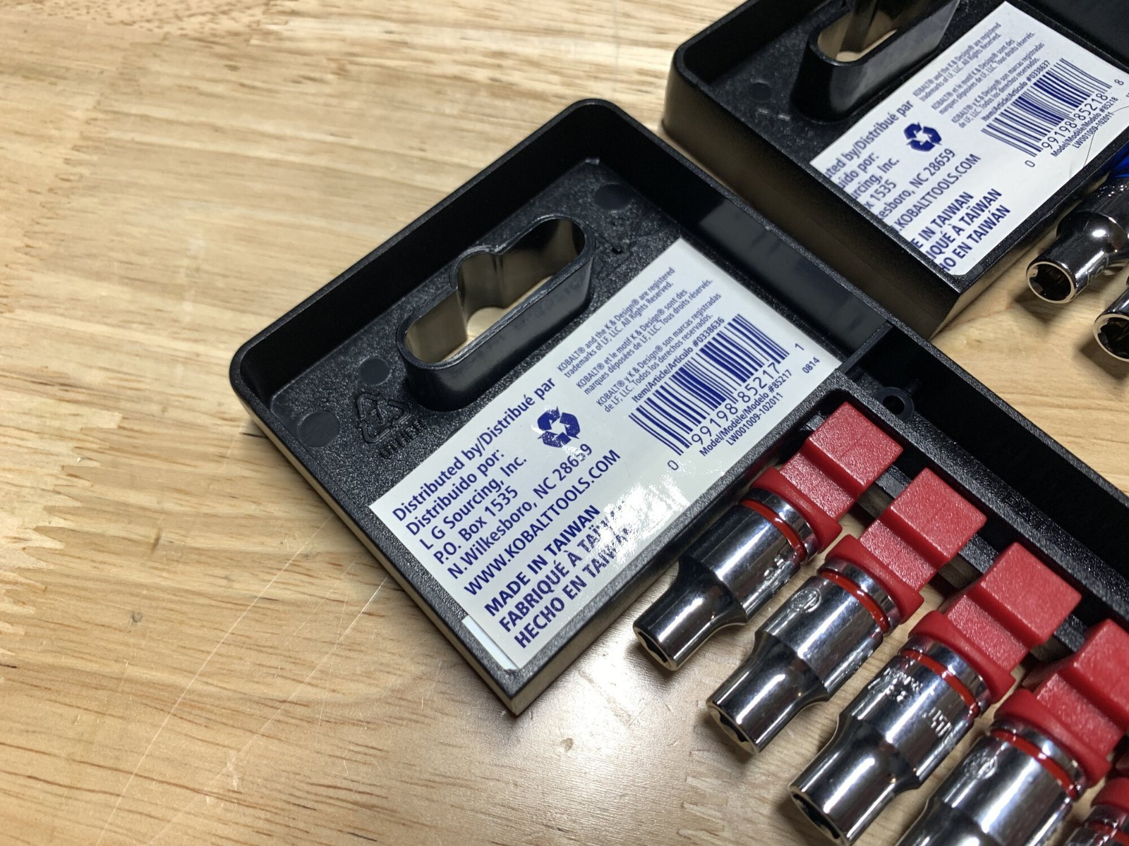 2 New Old Stock Kobalt 1/4″ Drive Socket Sets Metric & SAE 10-piece 6-point