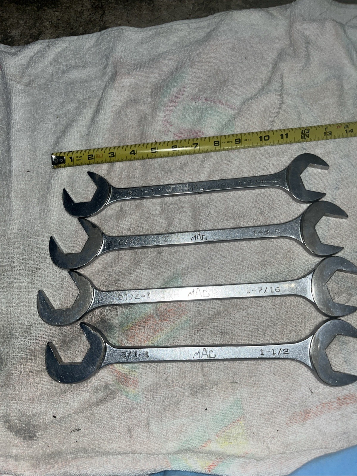 Vintage MAC 4way Angle Open End 4pc WRENCH SET 1 1/4- 1 1/2” DA40 DA44 DA46 DA48