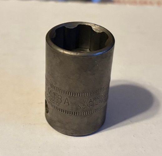 Vintage Snap-on DTM18A 1/2” drive 18mm Socket Date Code 1989