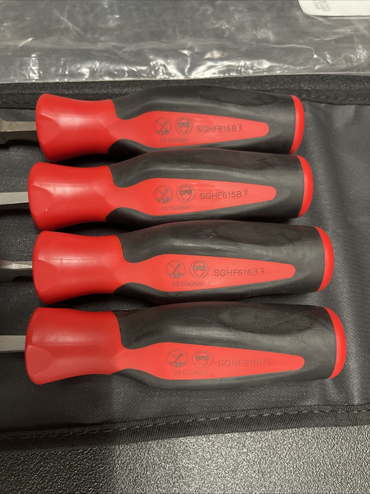 Snap-on Tools PORTUGAL NEW 4-Piece Red Mixed File Set SGHBF600A