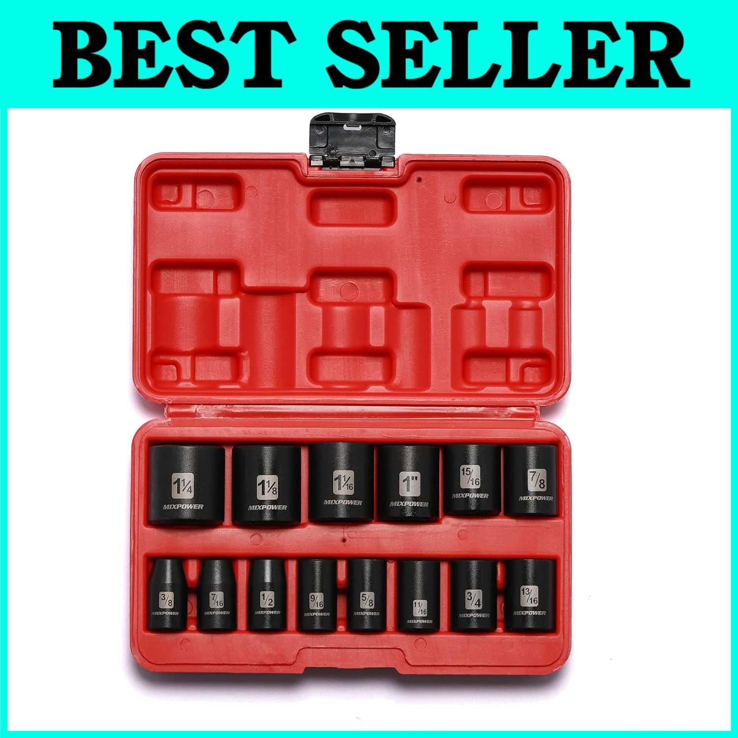 Mixpower 14-Pc 1/2-Inch Drive Impact Socket Set