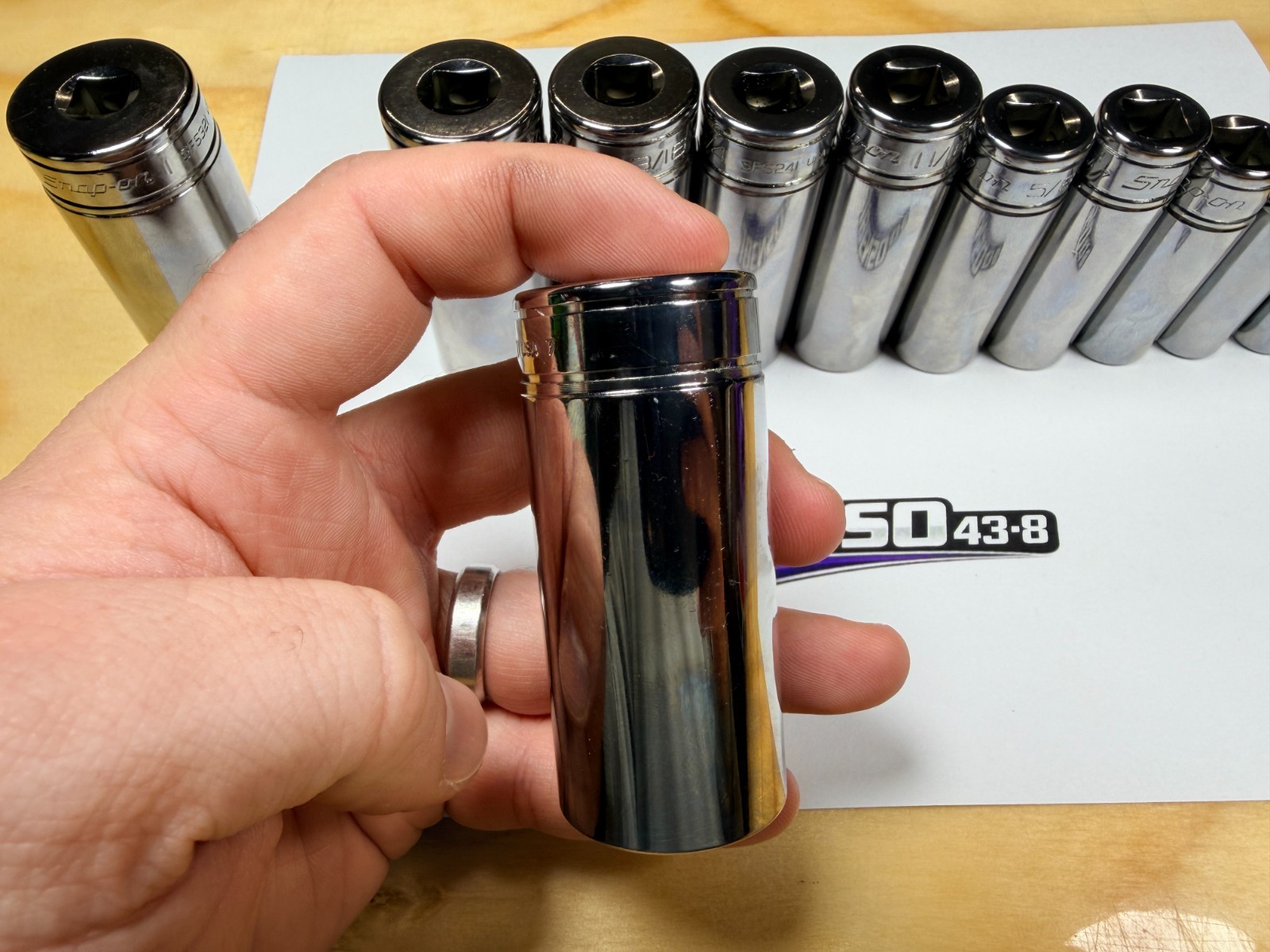 Snap-on Tools NEW 13pc 3/8″ Drive SAE 6pt Chrome Deep Bonus Socket Set 213SFSY