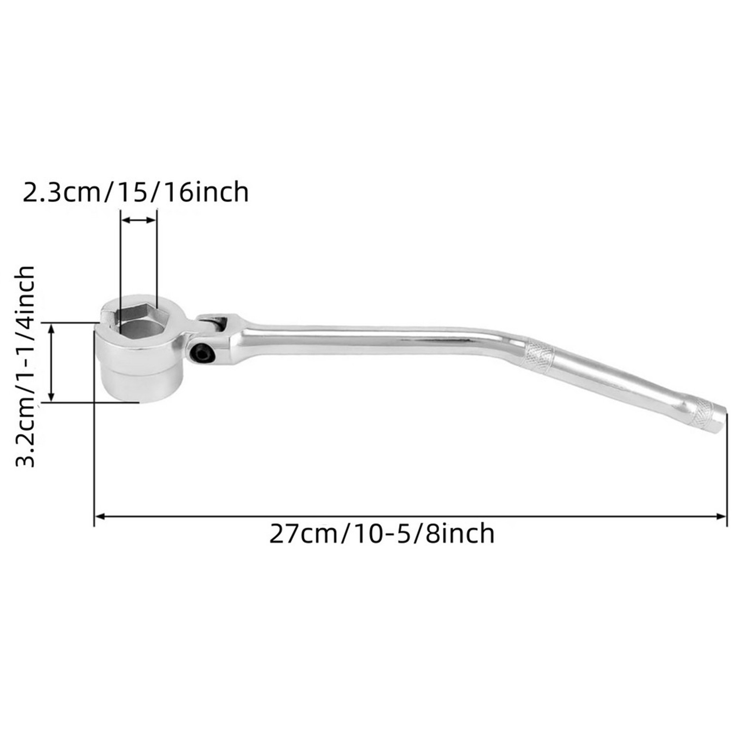 Double Sided Flexible O2 Sensor Wrench, 6 and 12 Point Socket Head 7/8″ (22mm)