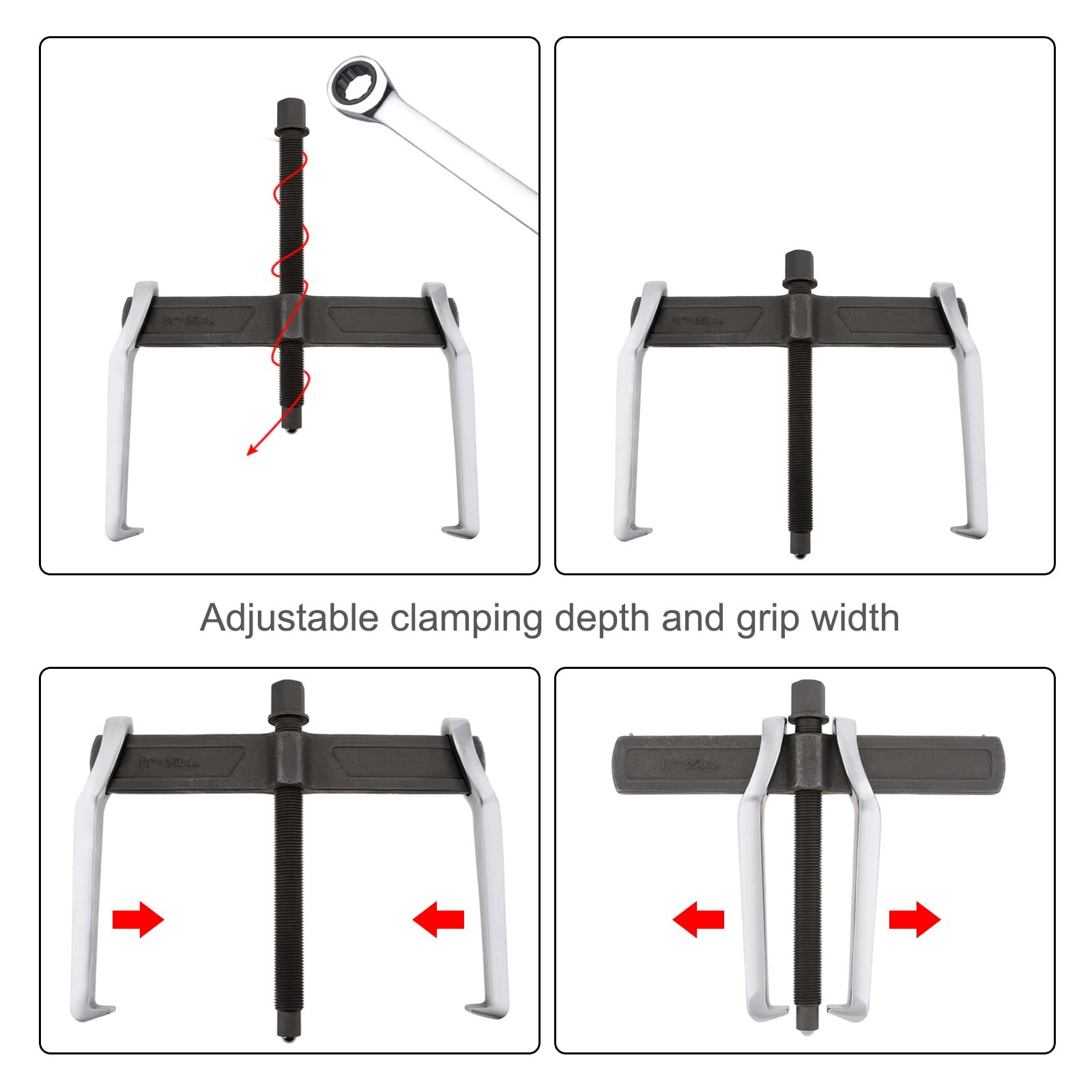 ChgImposs 2-Jaw Gear Puller, Adjustable CR-V Bearing Puller Gears, 10 INCH