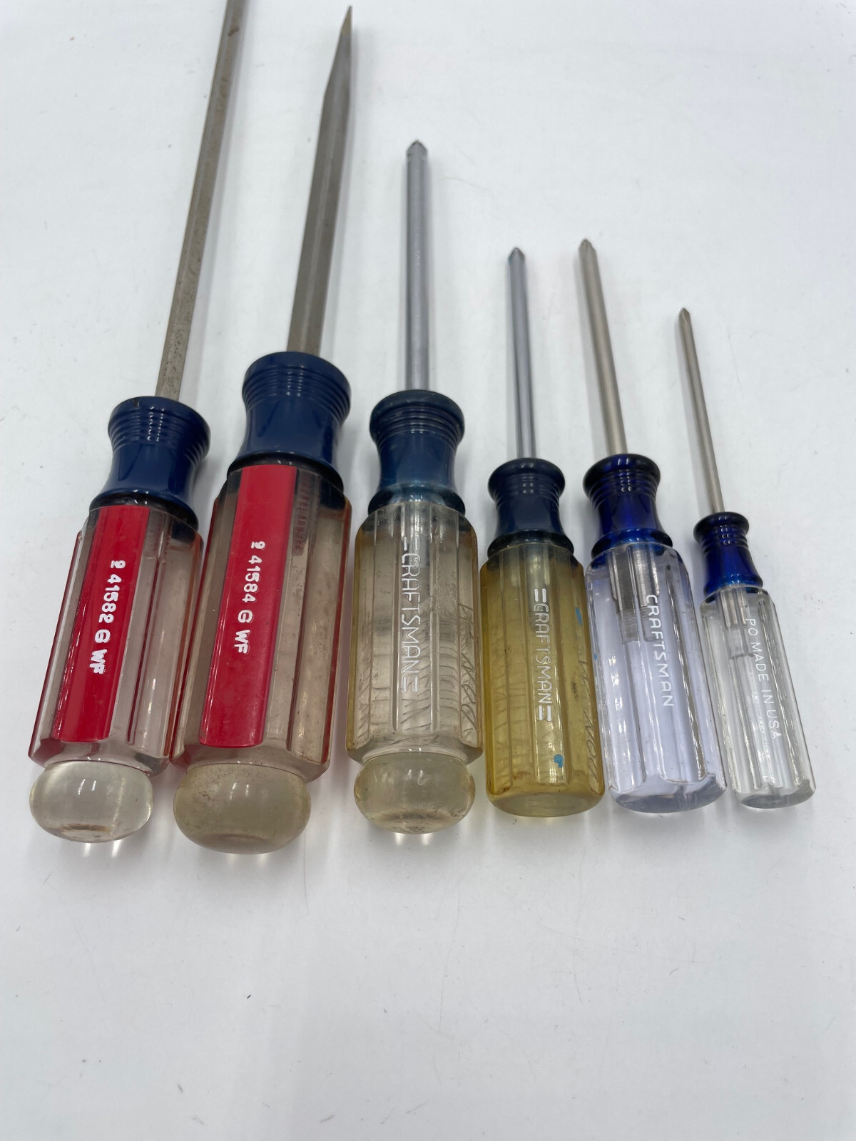 6 Vintage Craftsman Screwdrivers 2 Flathead 4 Phillips Head Made in USA