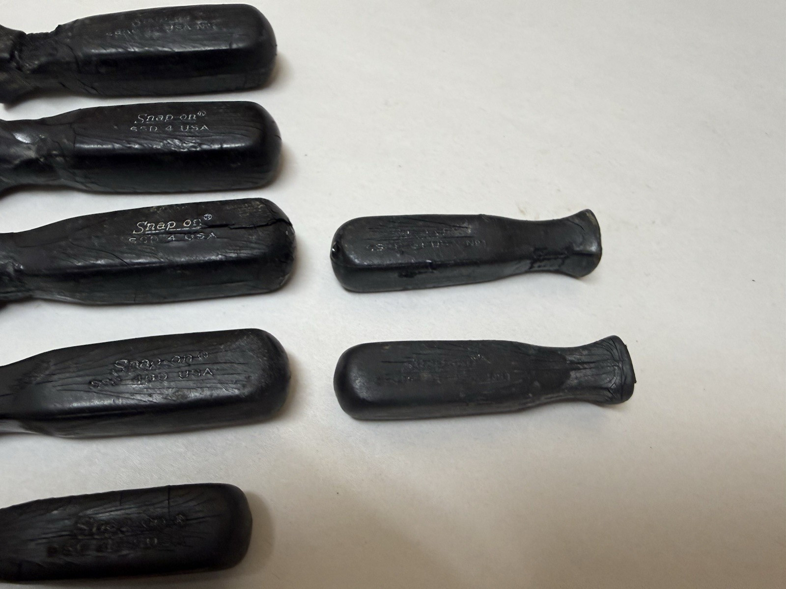 Damaged 9 pc Lot Snap-On USA Black Hard Handle Screwdriver Stubby Phillips SSD