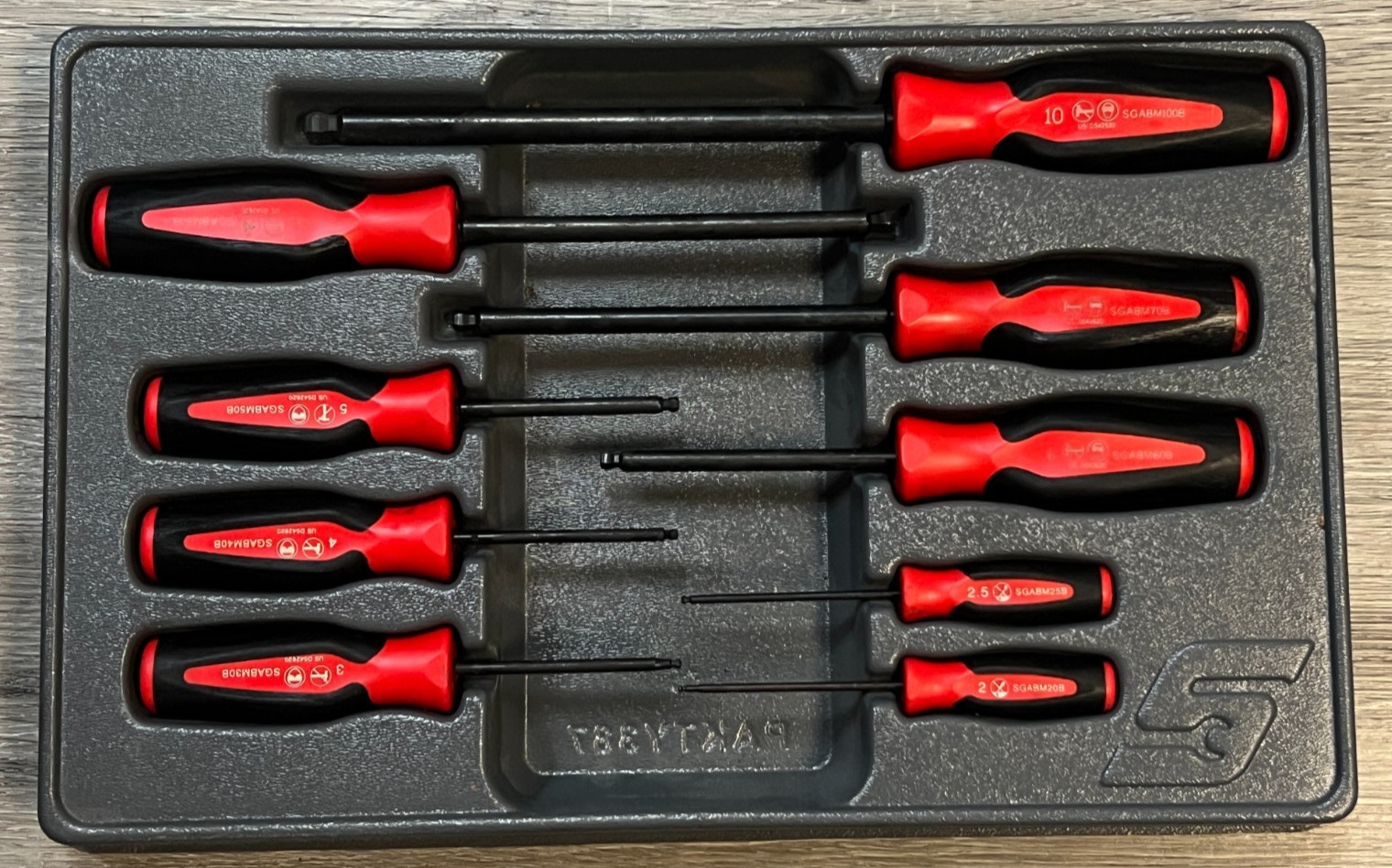 Snap-On Tools 9pc Ball Hex Instinct Screwdriver Orange Set 2-10 mm | SGABM900B