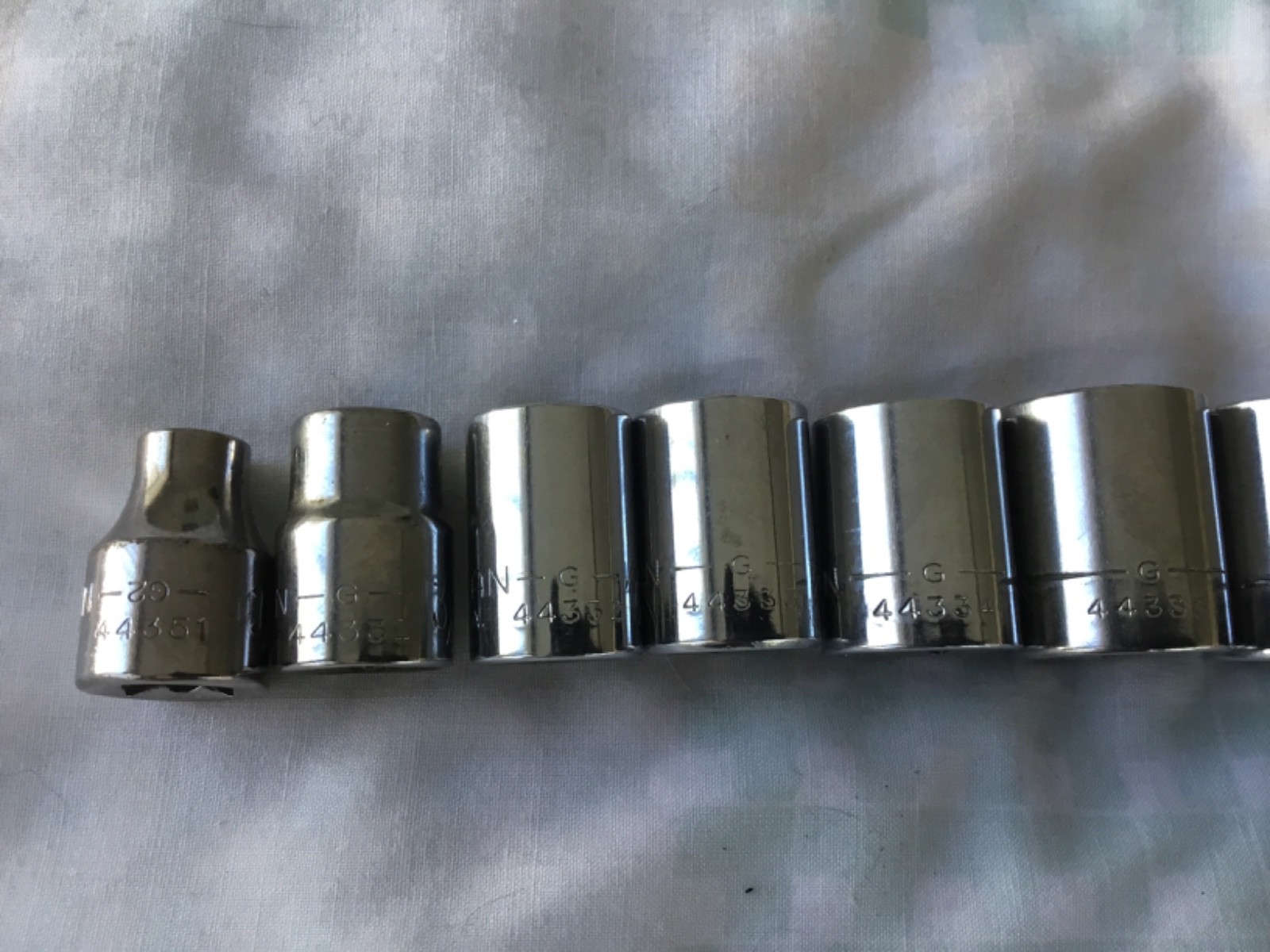 9 Pc CRAFTSMAN 3/8 Drive -G- SAE 12pt Sockets 1/4” – 13/16” Shallow USA