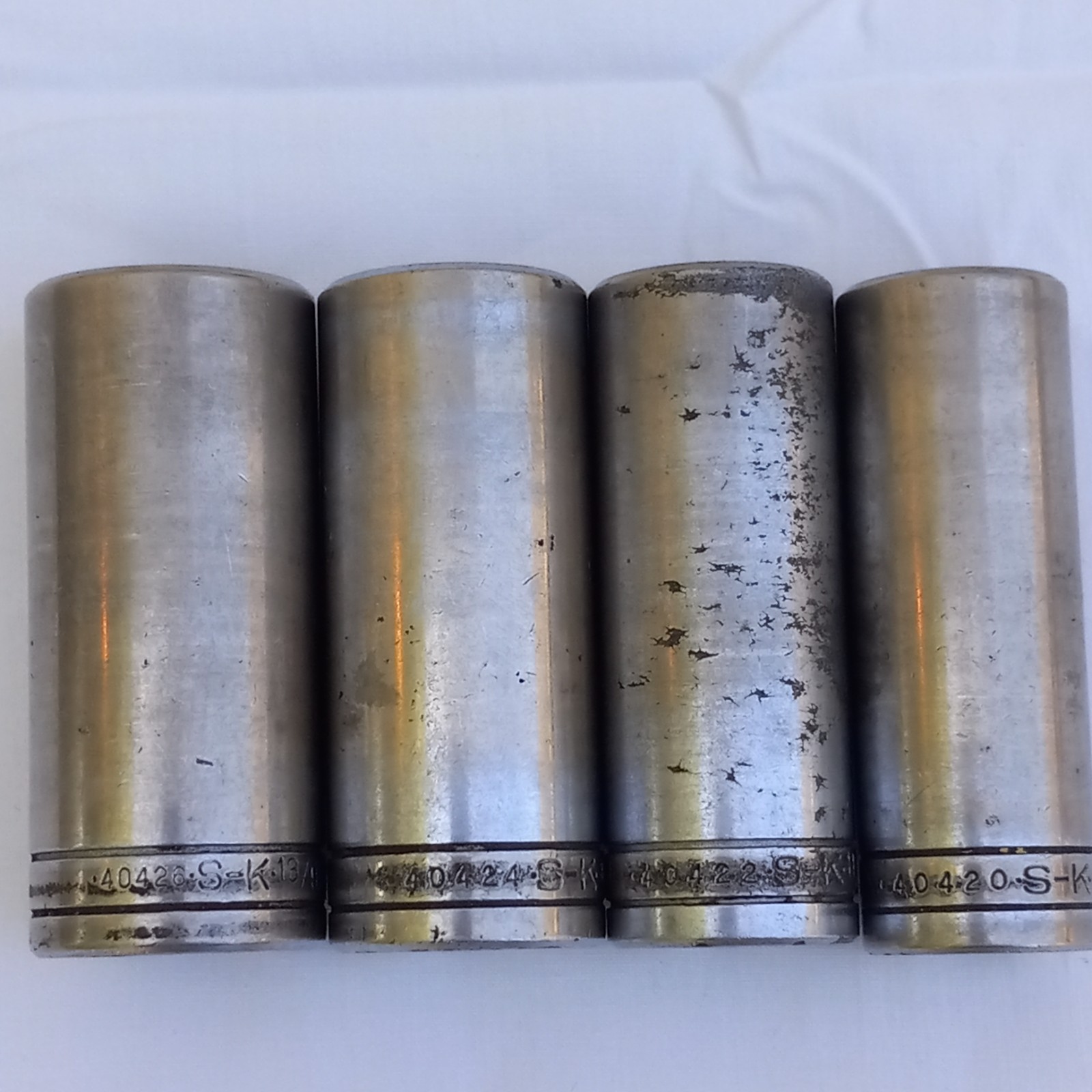 8 S-K Tools 3/8 Drive 6pt Deep Well Sockets 3/8 to 13/16 Vintage