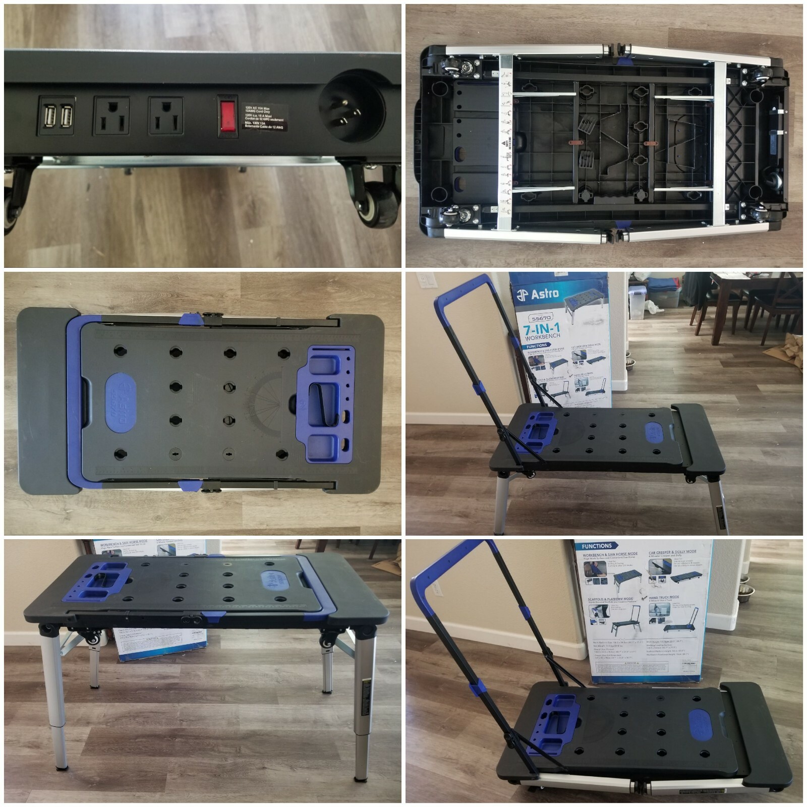 Astro 7-in-1 Workbench/ Platform Step/ Hand Truck Cart/ Creeper + More #55670