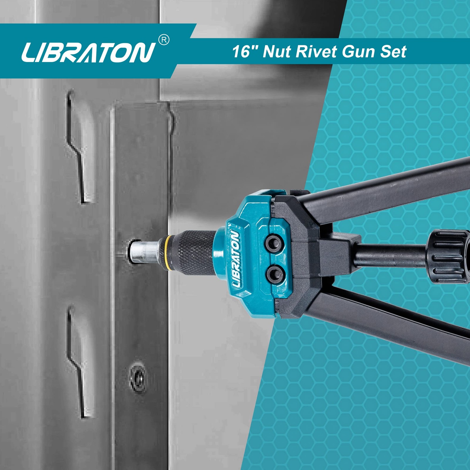 LIBRATON 16″ Rivet Nut Tool, Gun, Hand Heavy-duty Tool