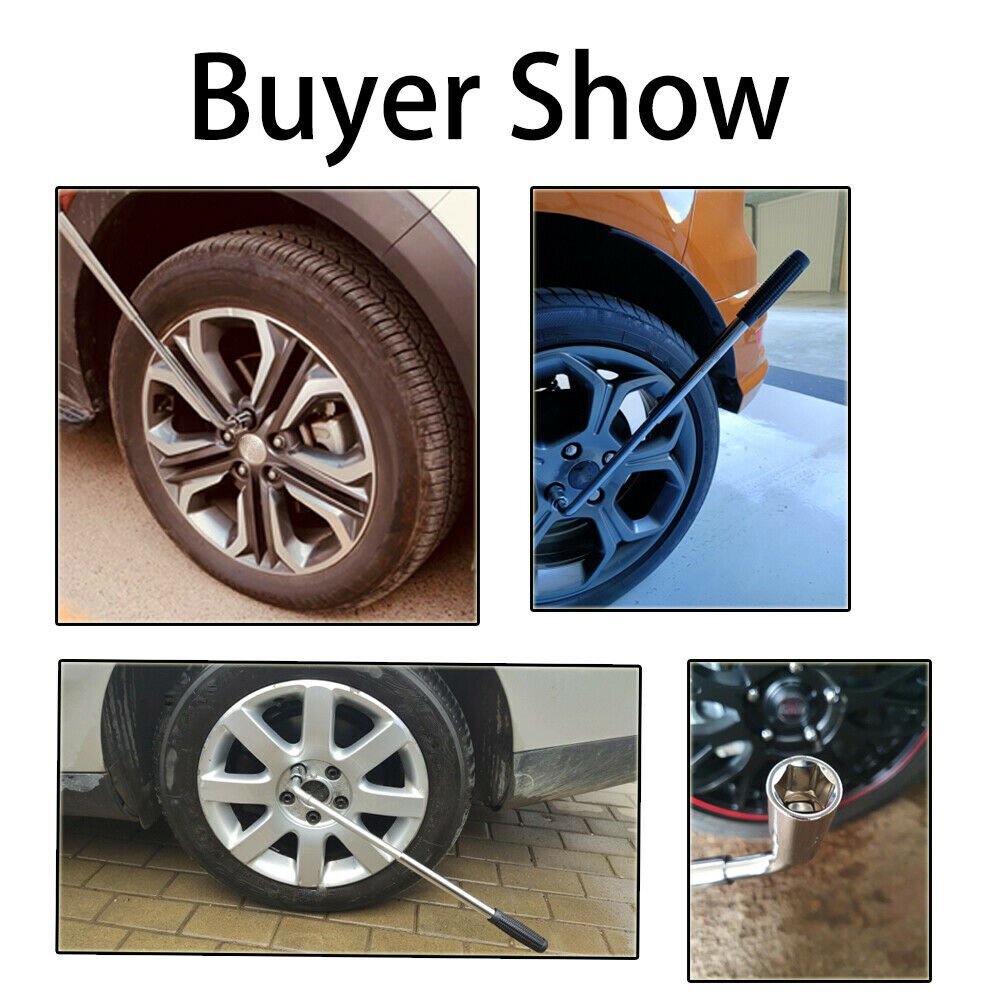 Universal Lug Tire Wrench Telescopic Extending Car Trailer Wheel 17/19 21/23MM