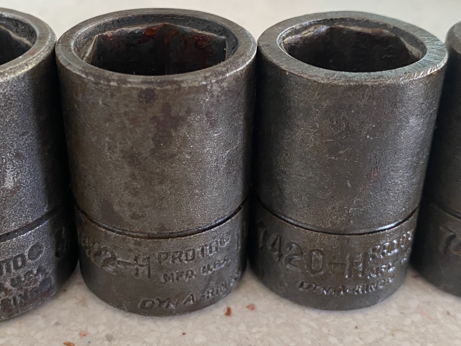 Proto Impact Socket Lot 1/2 Drive 6 Point USA Dina-Ring Used