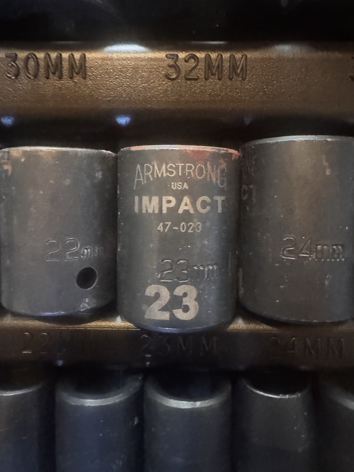 Armstrong impact socket 1/2 drive 6 Point-US Made 23 Piece Set 10mm- 46mm