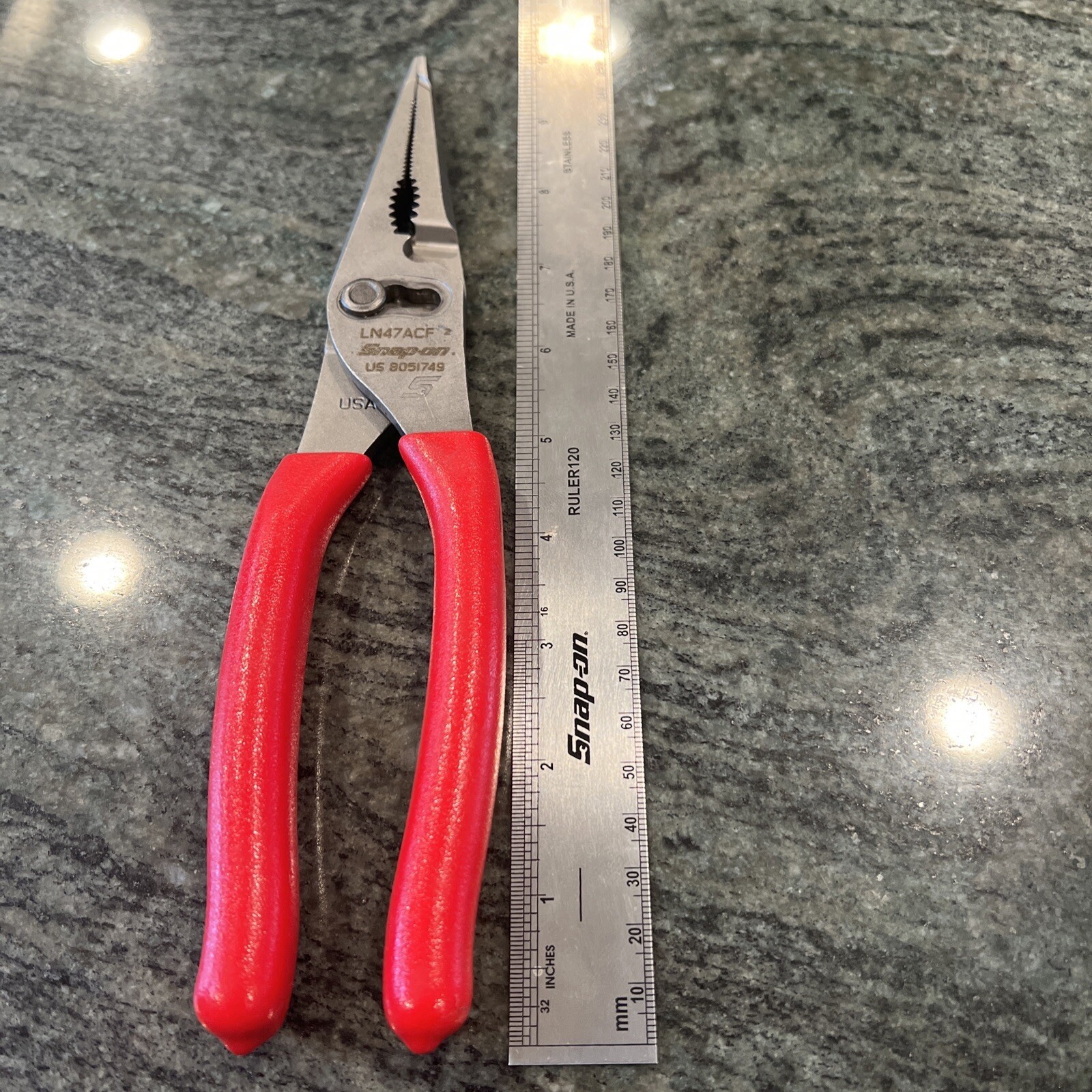 Snap On ln47acf 9” talon grip long nose slip joint pliers red FREE SHIPPING