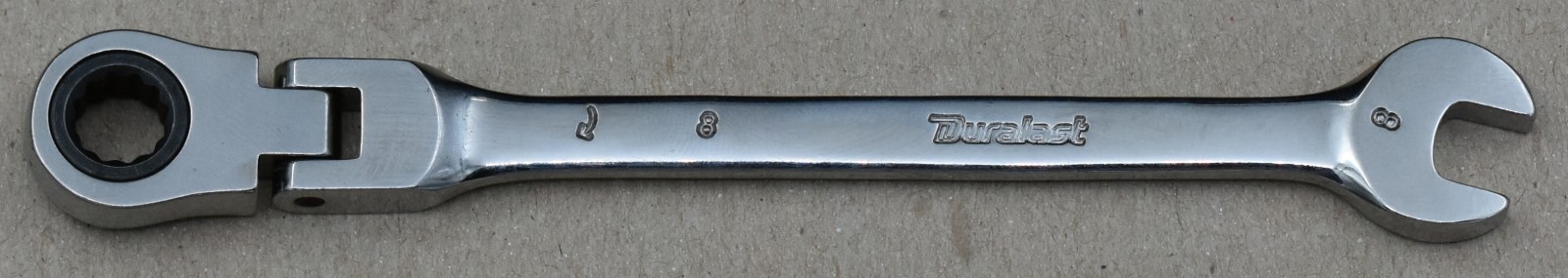 DURALAST TOOLS 54-140, 8MM METRIC, 12-POINT, FLEX-HEAD RATCHETING WRENCH
