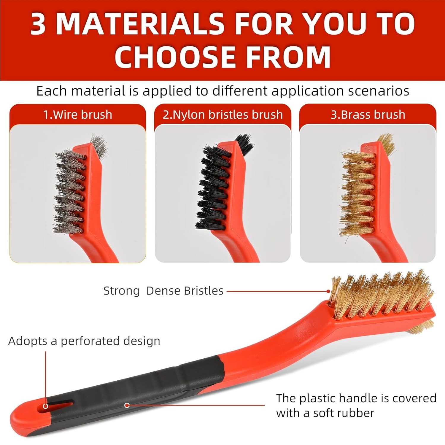 3pcs Wire Brushes for Cleaning Rust, Upgrade Brush Set -…