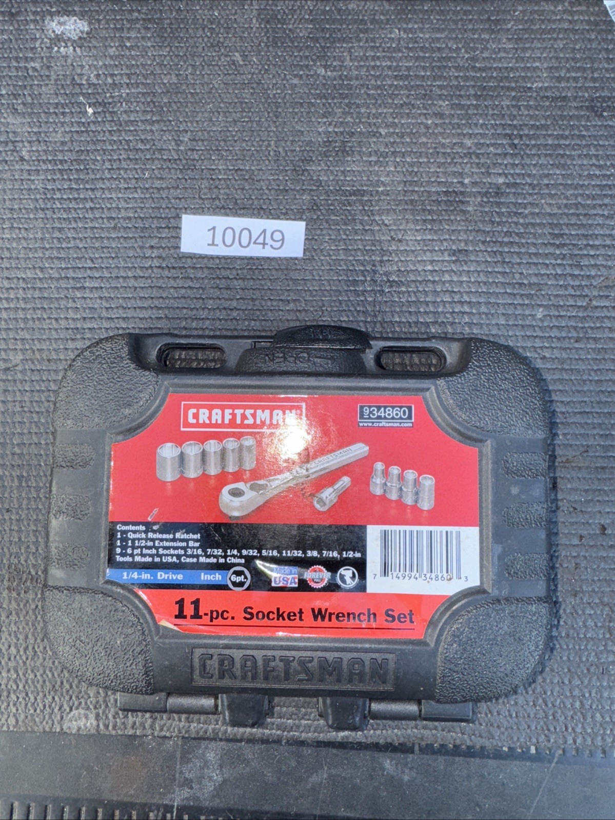 NOS Sears Craftsman USA 11-piece 1/4″ Drive Socket Wrench Set Case, 9-34860