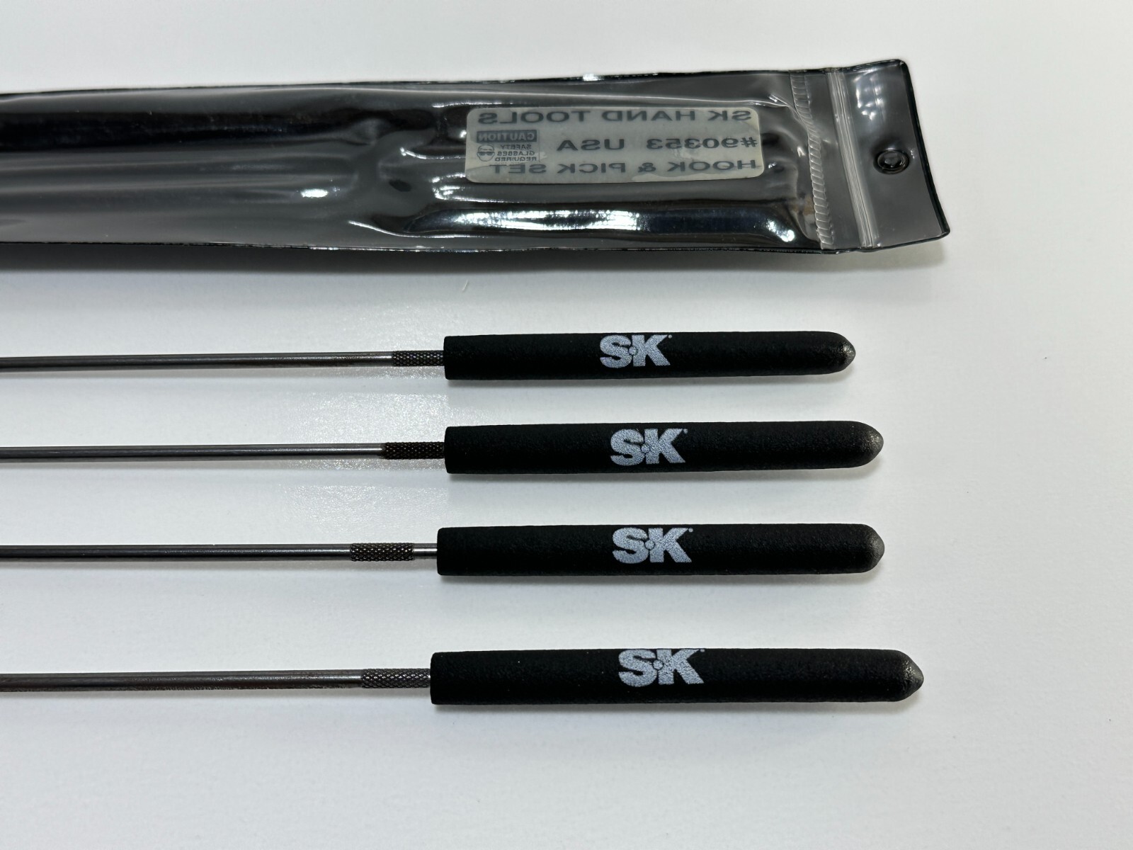 NEW SK Tools USA 4pc Long Hook and Pick Set, Straight Angle Hook Bent – 90353