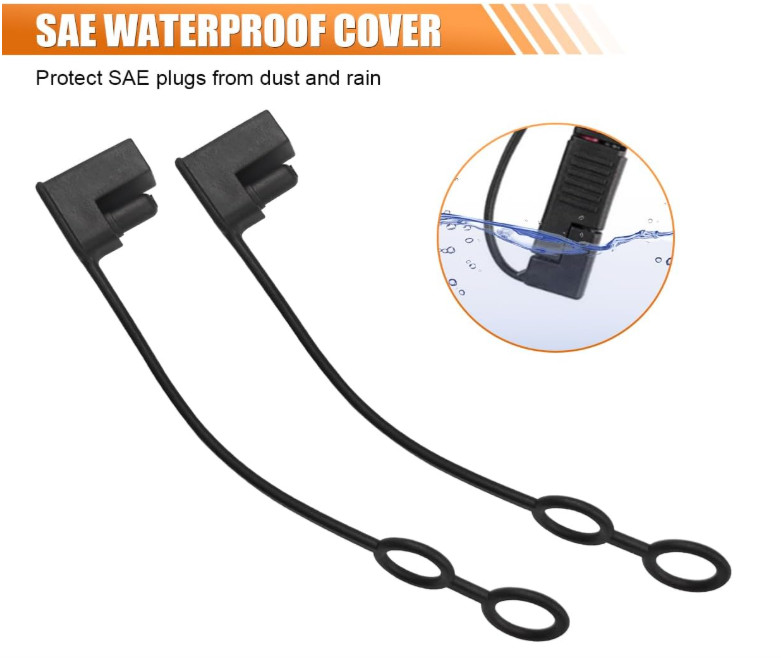 15PCS SAE Waterproof Dust Cap 2 Pin Plug Replacement Connector Protection Cover